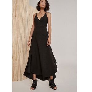 C/Meo Collective I Dream It Dress Black Fit and Flare V-neck XS Designer Trendy